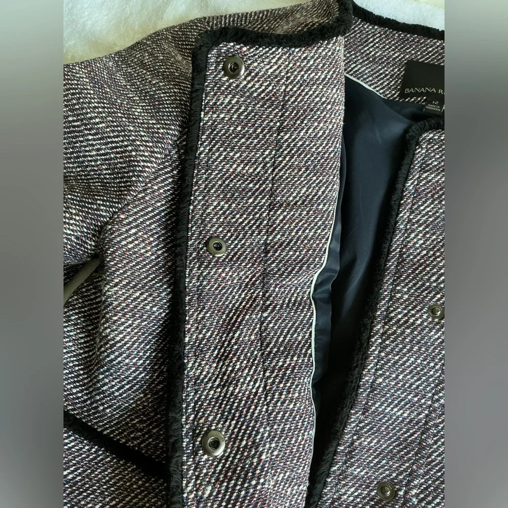 Banana Republic Black and Gray Blazer Sz 12